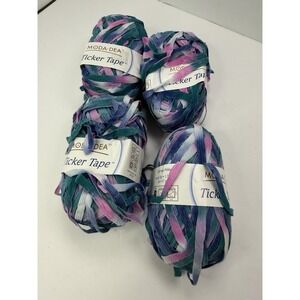 Lot of 4 Skiens Moda Dea Yarn Ticker Tape Monet 9263 Italian Made